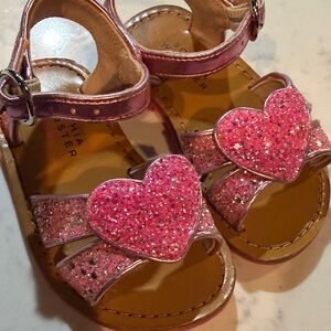 Sophia Webster Pink Glitter Heart Kids Sandals
